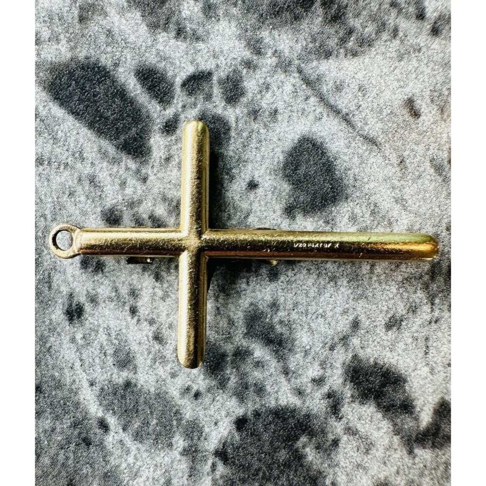 Vintage 1/20 14K Gold Fill Crucifix Cross Pendant Jesus Religious Catholic 1.5” - Picture 3 of 9